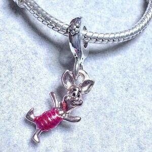 Disney Pink Piglet From Winnie the Pooh Dangle Charm fits PANDORA